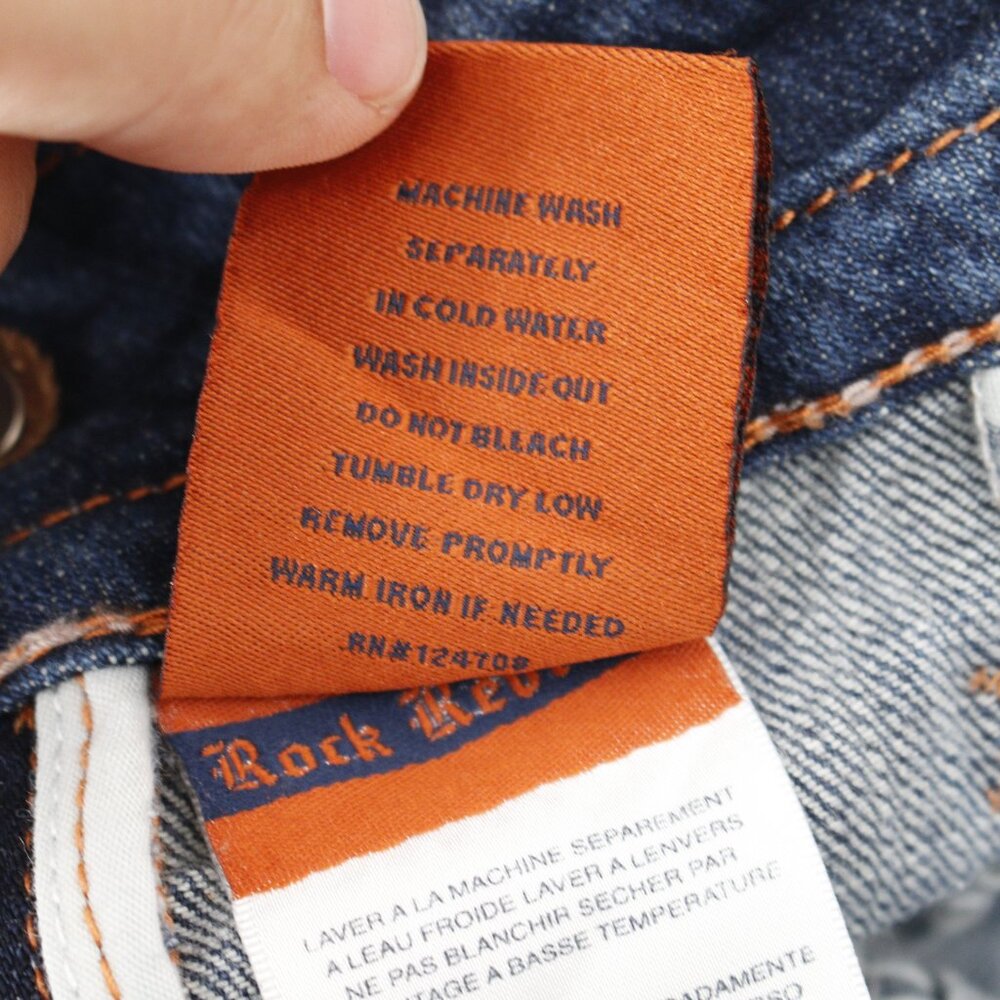 Rock Revival Jeans Womens 28 Gwen Boot Blue Flap Thick Stitch Low Rise Denim - Picture 12 of 14